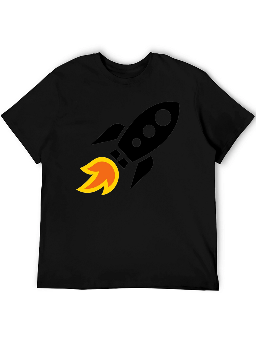 Rocket Launch Graphic T-Shirt - Bold Black Cotton Tee
