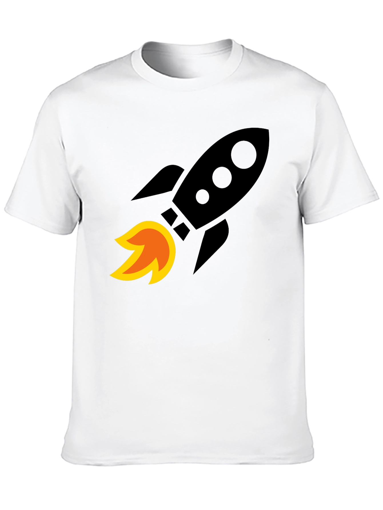 Rocket Launch Graphic T-Shirt - Bold Black Cotton Tee