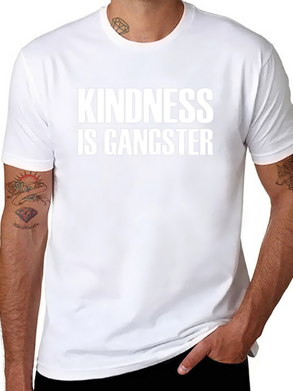 Kindness is Gangster Black Graphic Tee