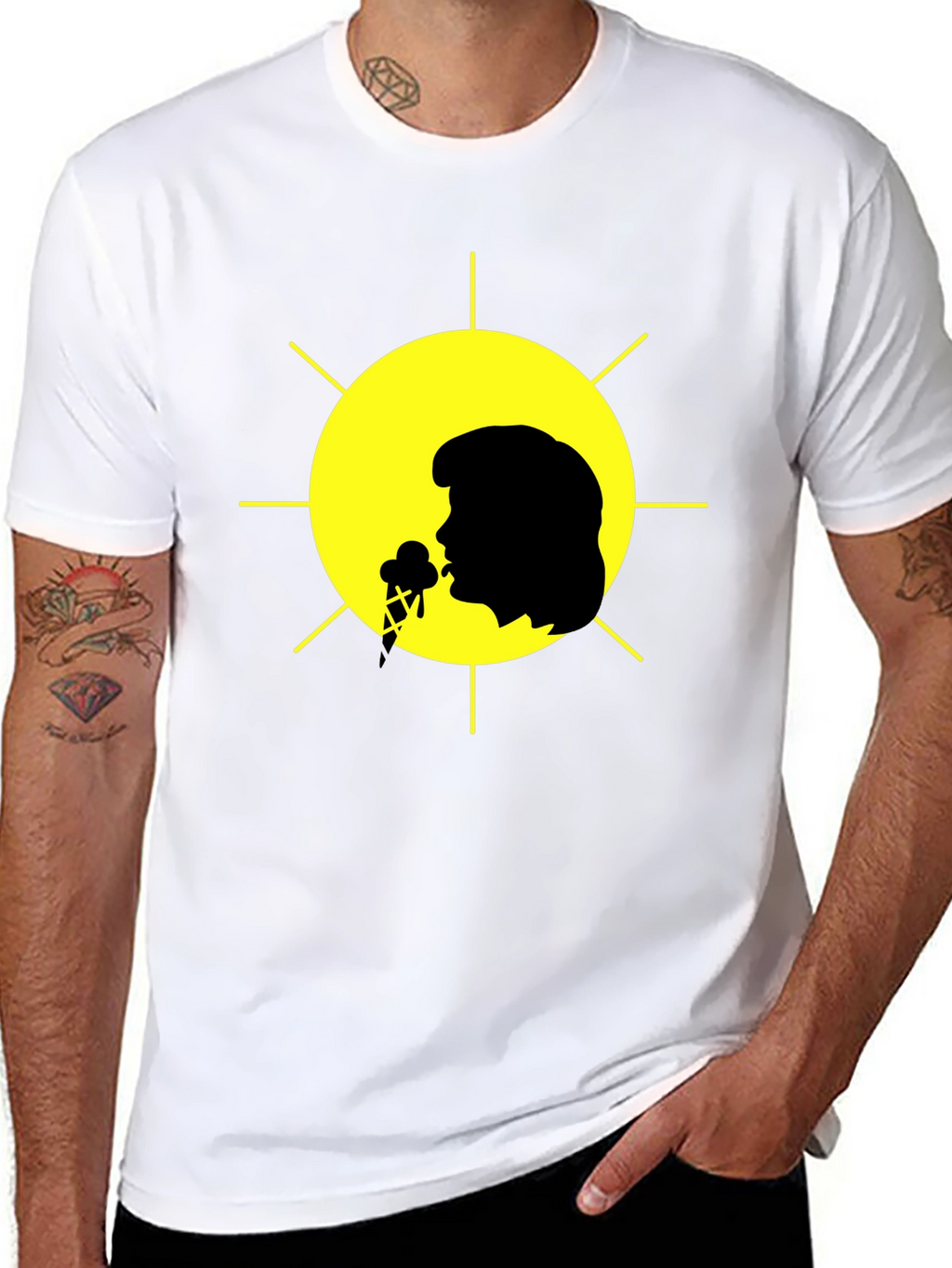 Elvis Presley Ice Cream Sun Black T-Shirt