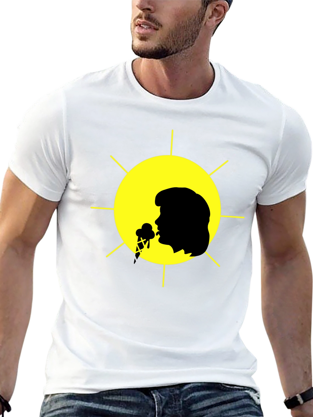 Elvis Presley Ice Cream Sun Black T-Shirt