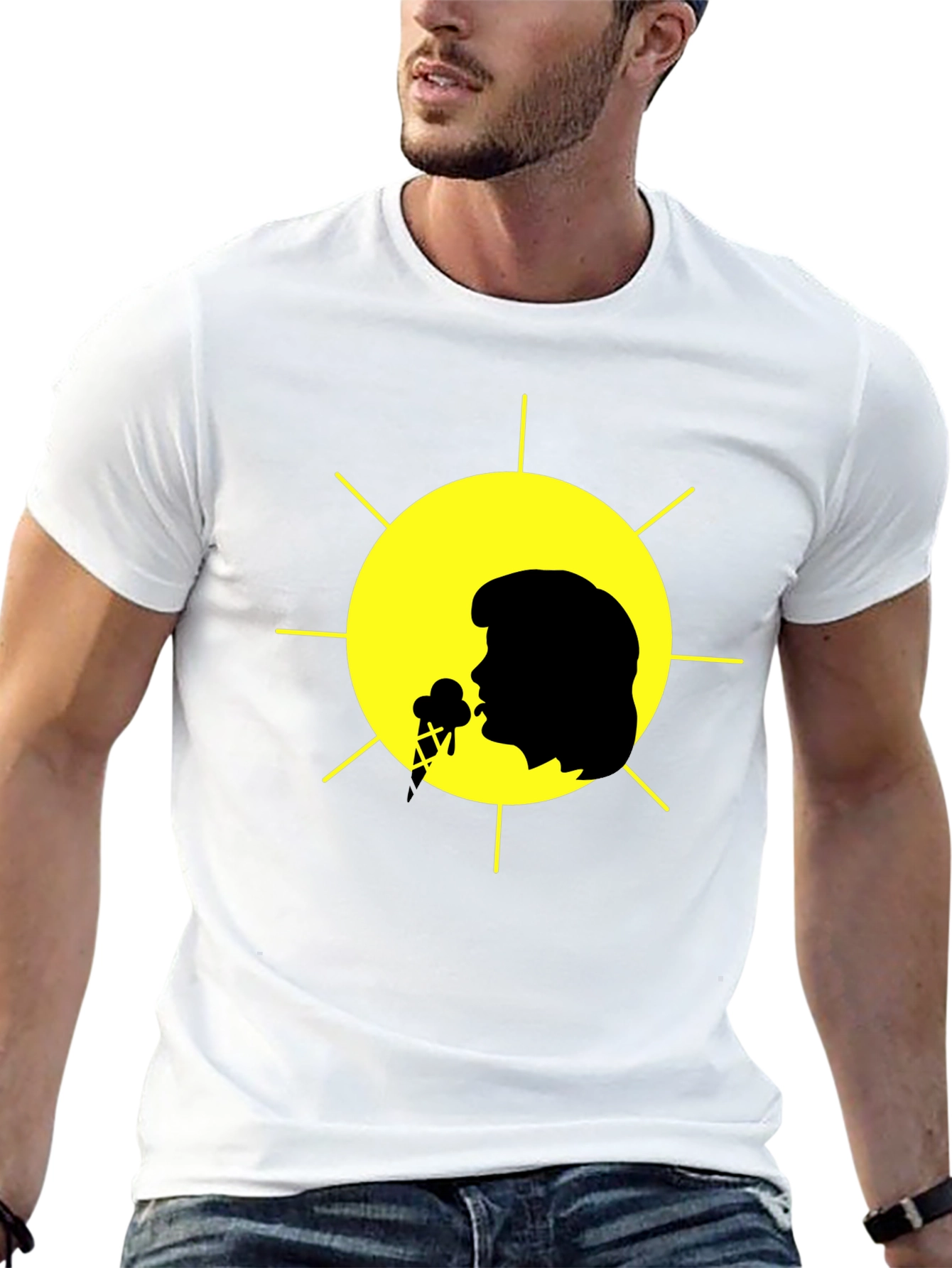 Elvis Presley Ice Cream Sun Black T-Shirt