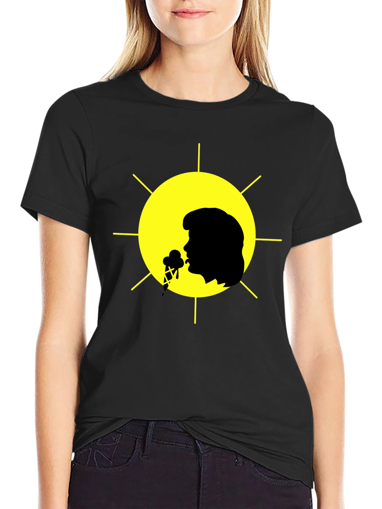 Elvis Presley Ice Cream Sun Black T-Shirt