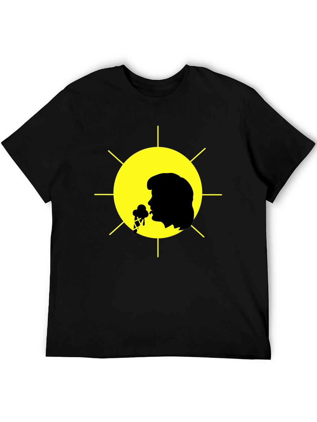 Elvis Presley Ice Cream Sun Black T-Shirt