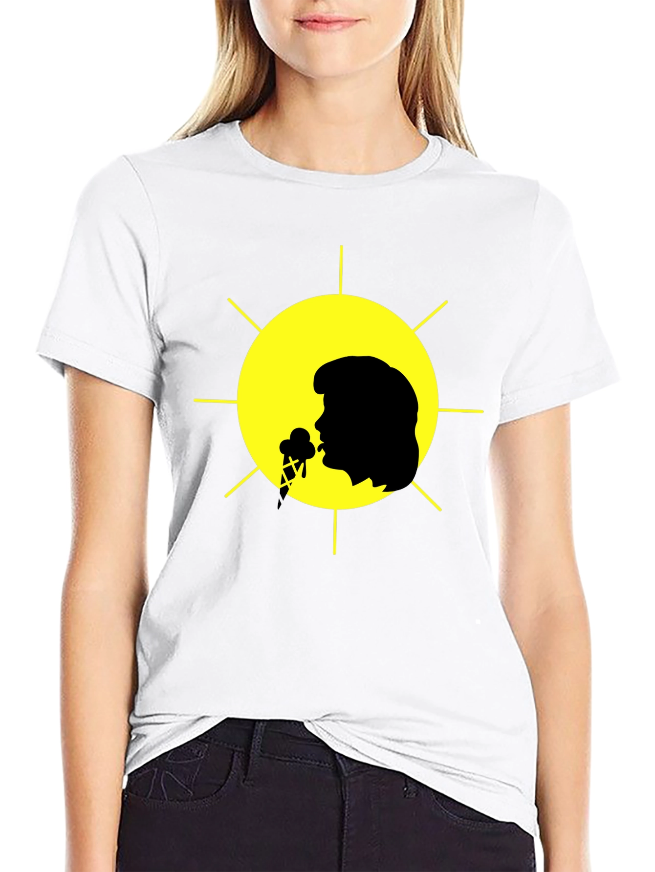 Elvis Presley Ice Cream Sun Black T-Shirt
