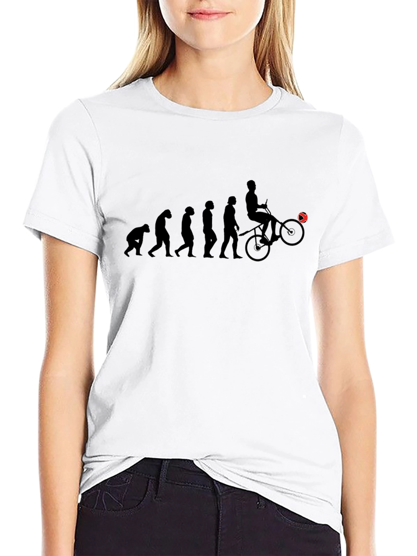 Evolution of Cyclist Graphic Tee - Black