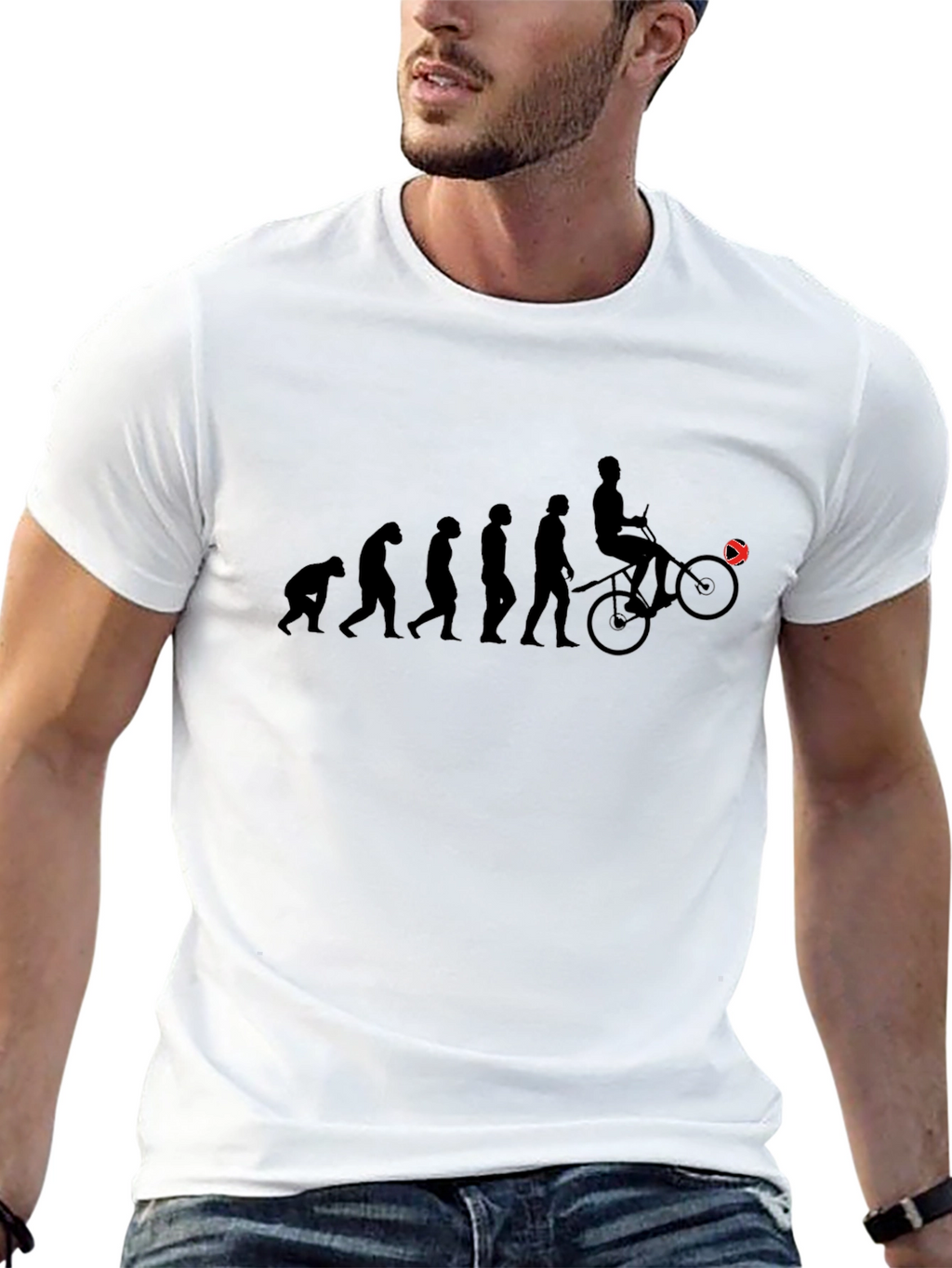 Evolution of Cyclist Graphic Tee - Black
