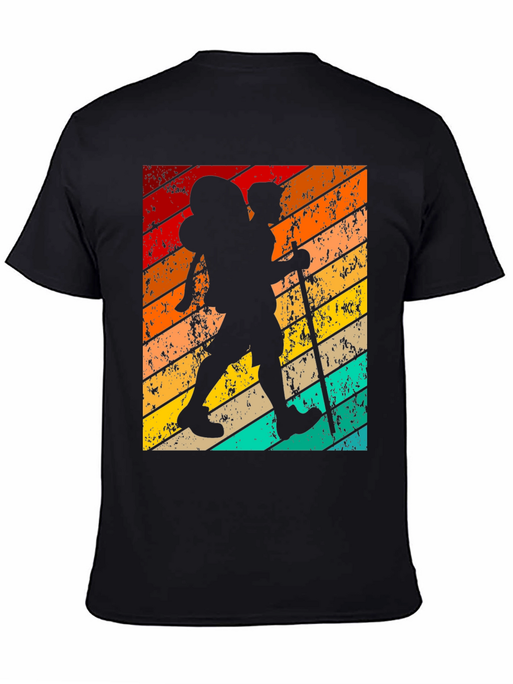 Retro Hiker Graphic T-Shirt - Black