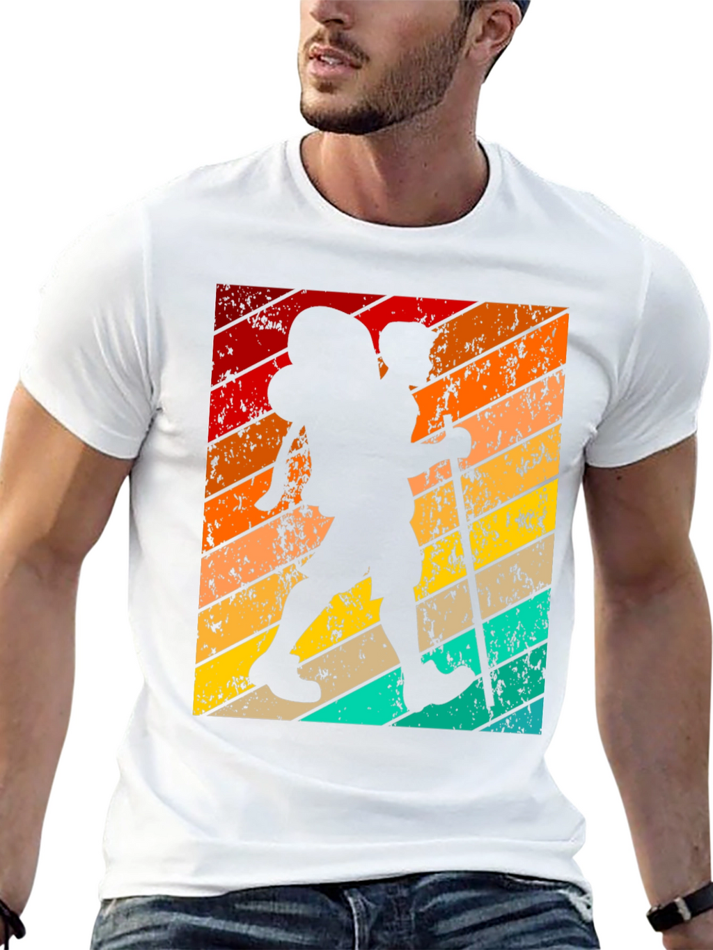 Retro Hiker Graphic T-Shirt - Black
