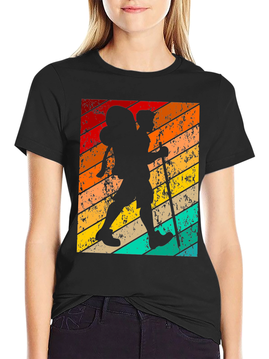 Retro Hiker Graphic T-Shirt - Black