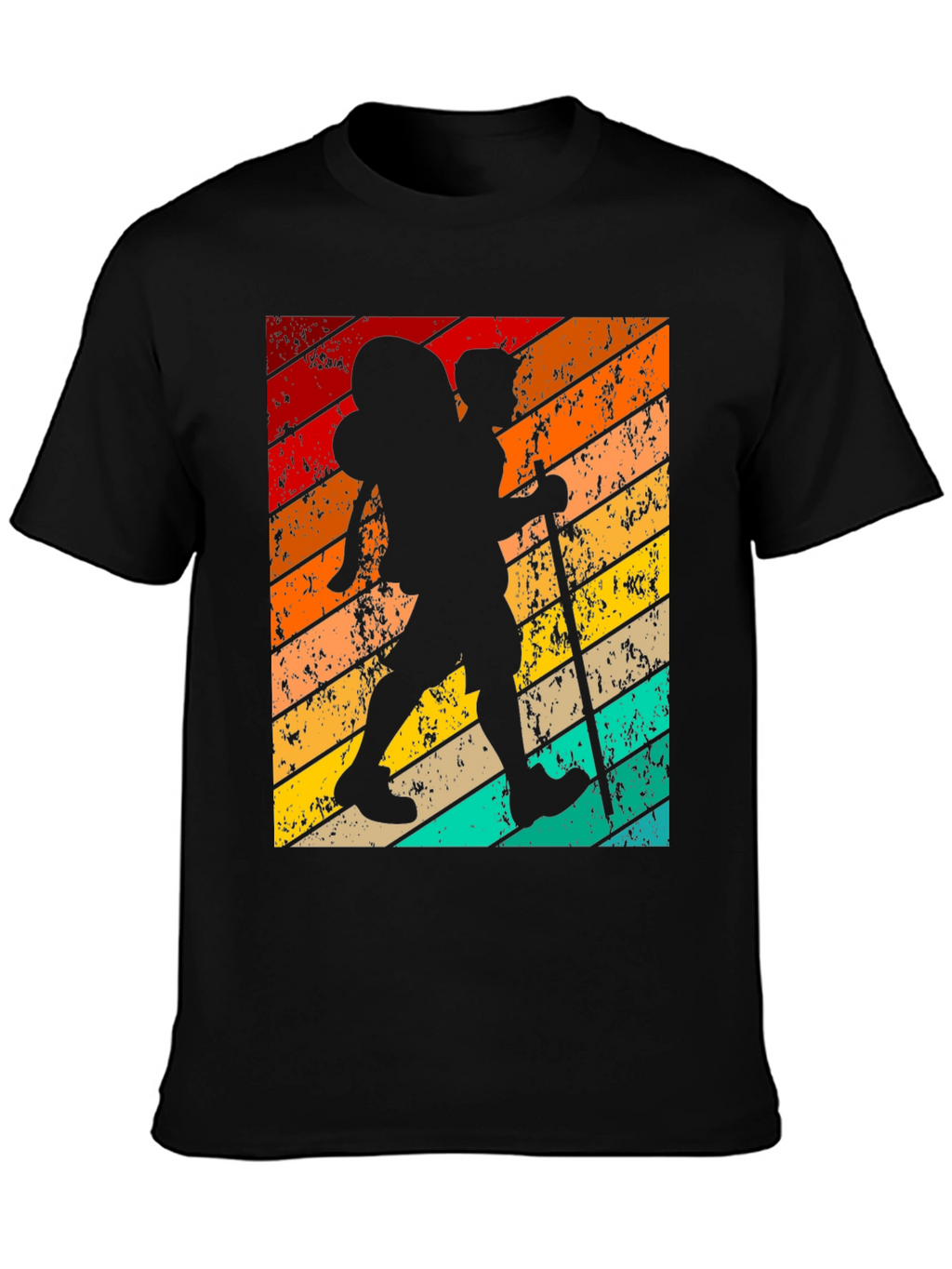 Retro Hiker Graphic T-Shirt - Black