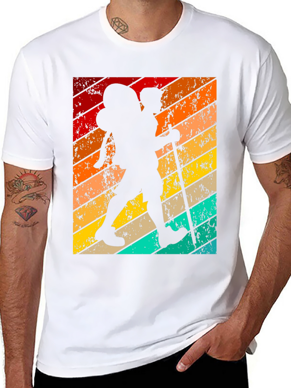 Retro Hiker Graphic T-Shirt - Black