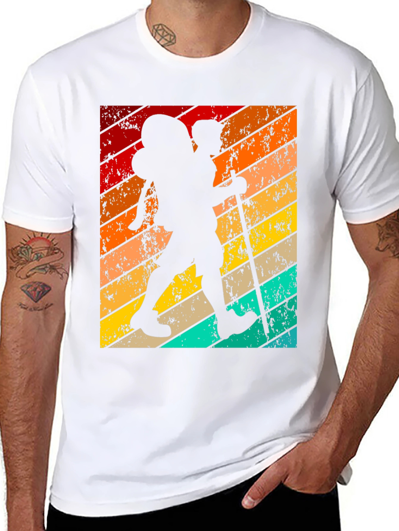 Retro Hiker Graphic T-Shirt - Black
