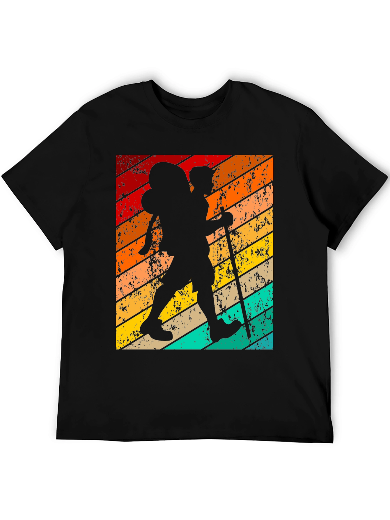Retro Hiker Graphic T-Shirt - Black