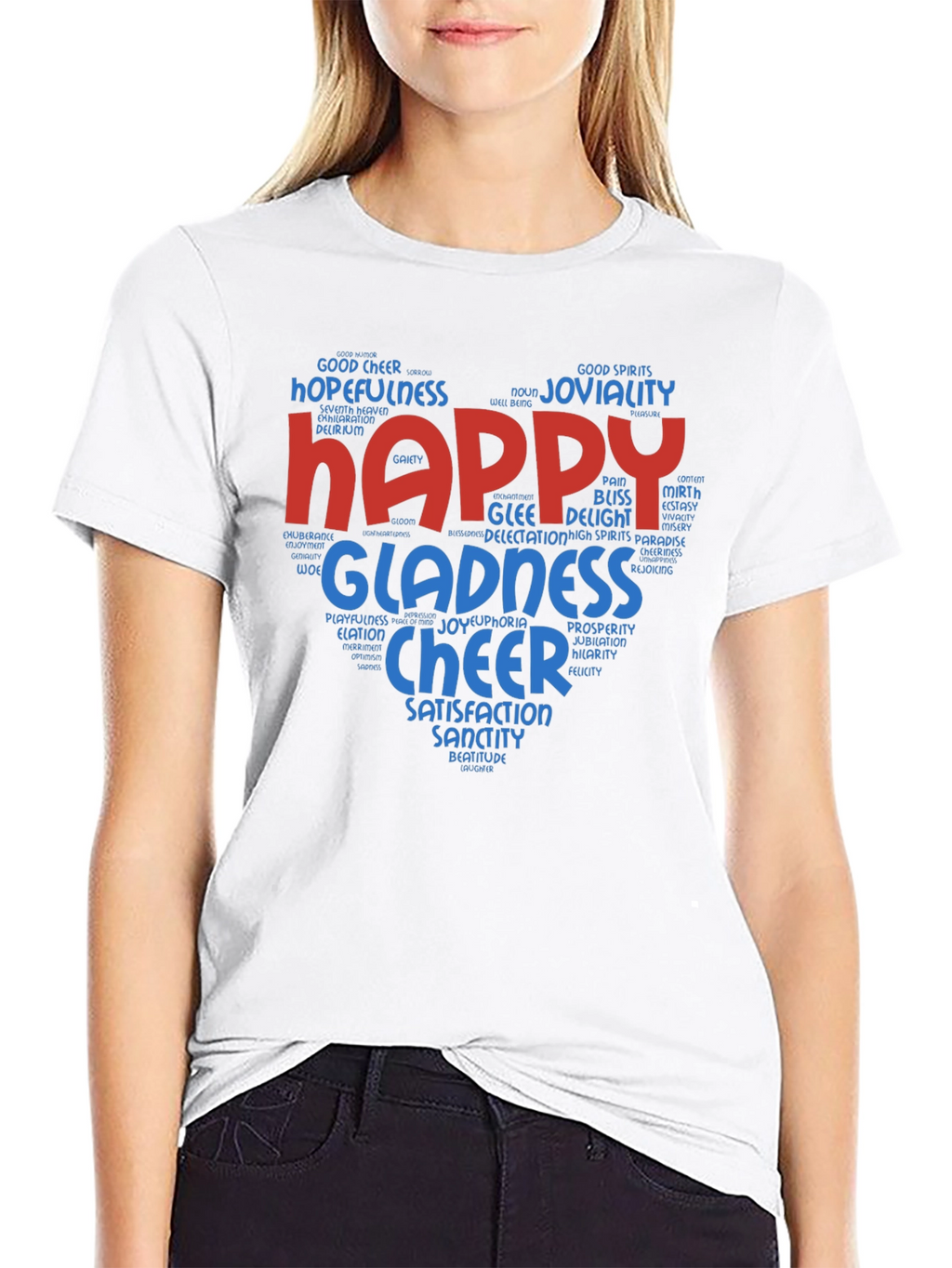 Happy Heart Word Cloud T-Shirt