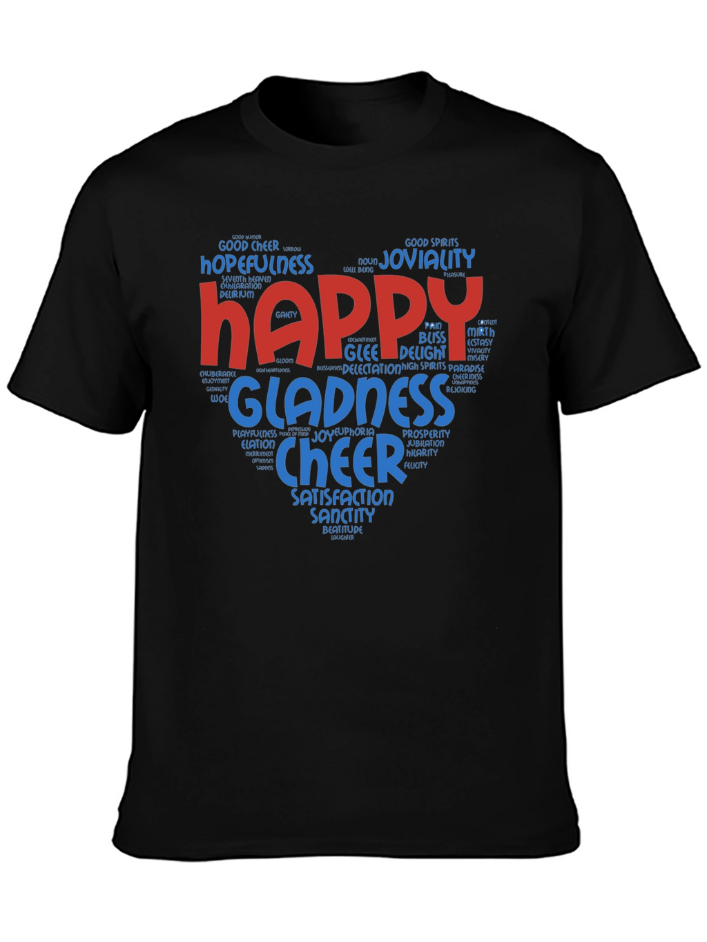 Happy Heart Word Cloud T-Shirt