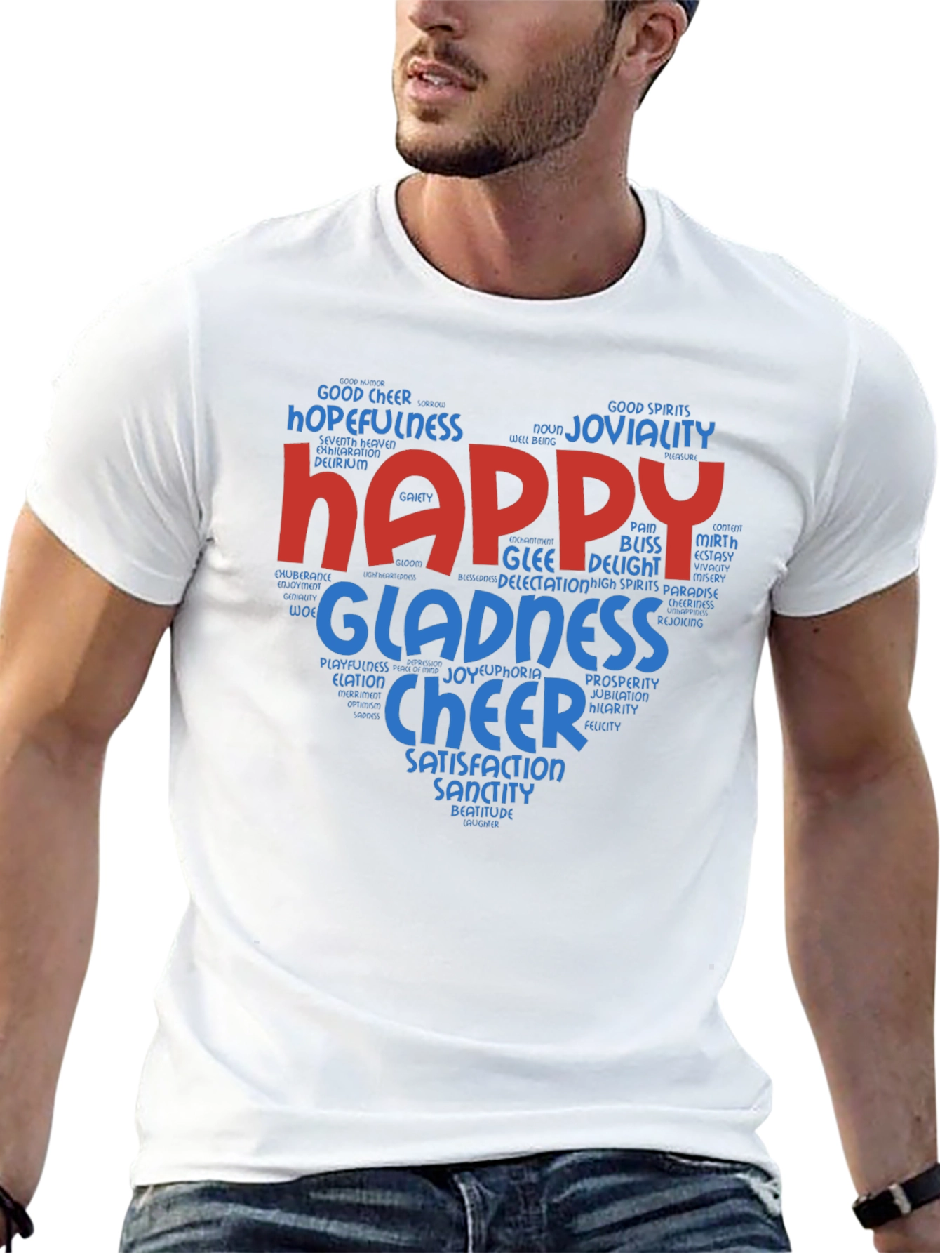 Happy Heart Word Cloud T-Shirt