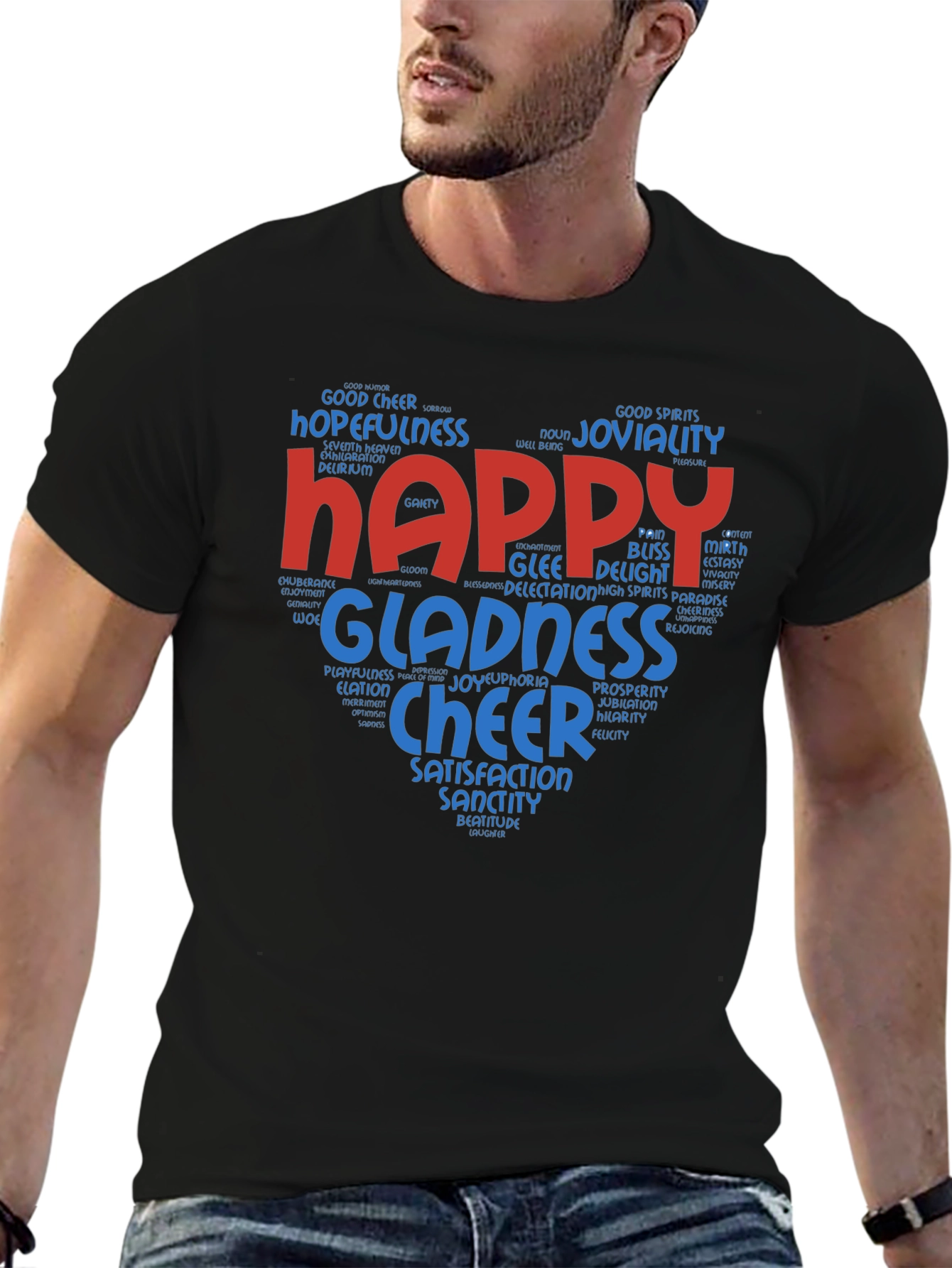 Happy Heart Word Cloud T-Shirt