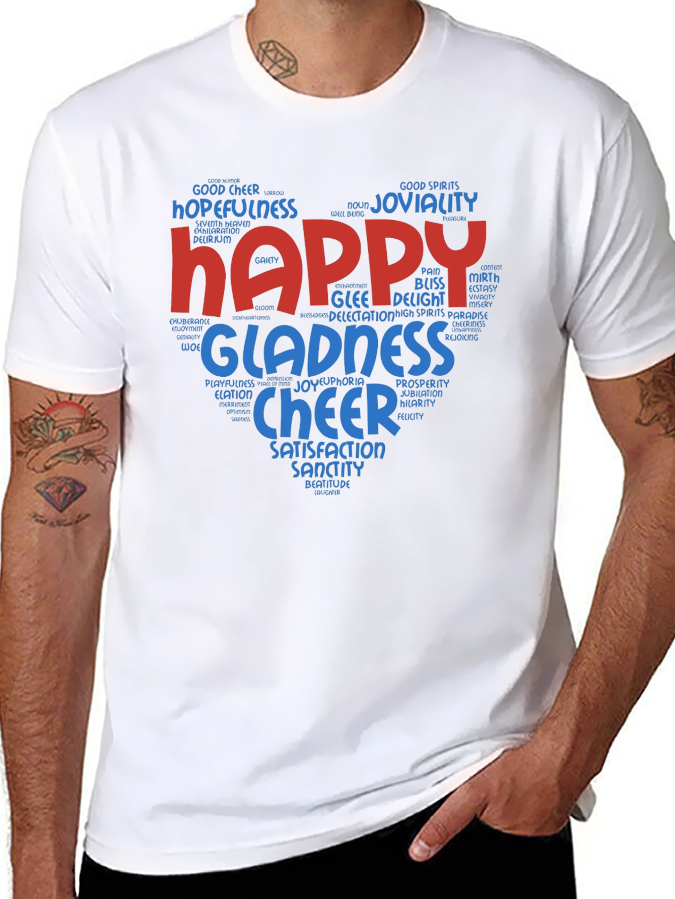 Happy Heart Word Cloud T-Shirt
