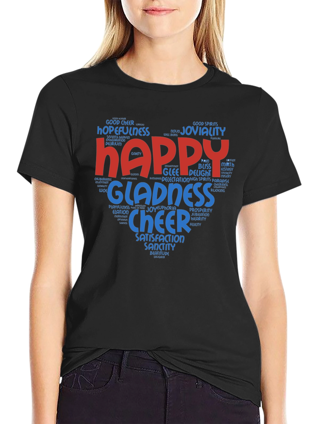 Happy Heart Word Cloud T-Shirt