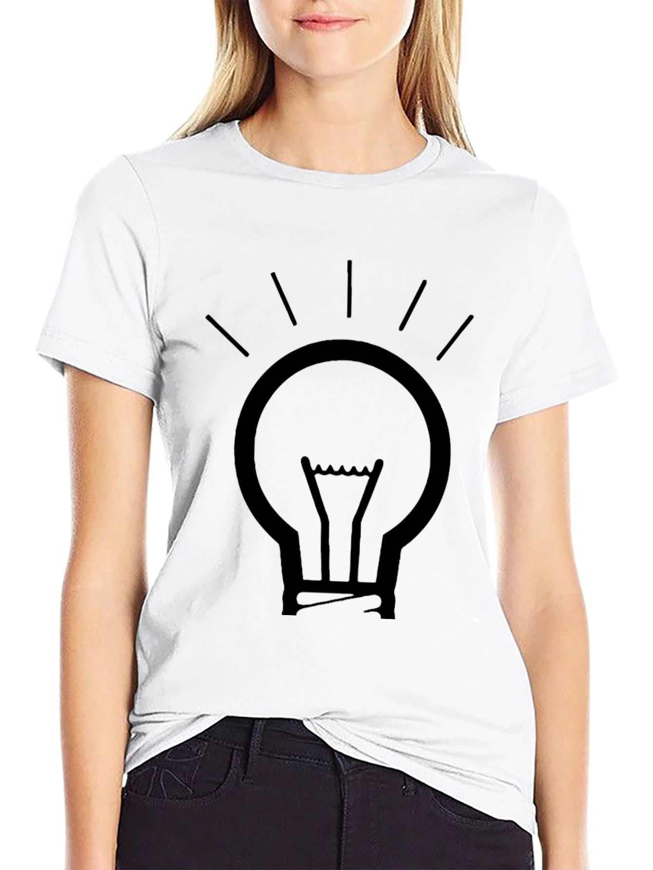Illuminating Idea Mens Black Graphic T-Shirt