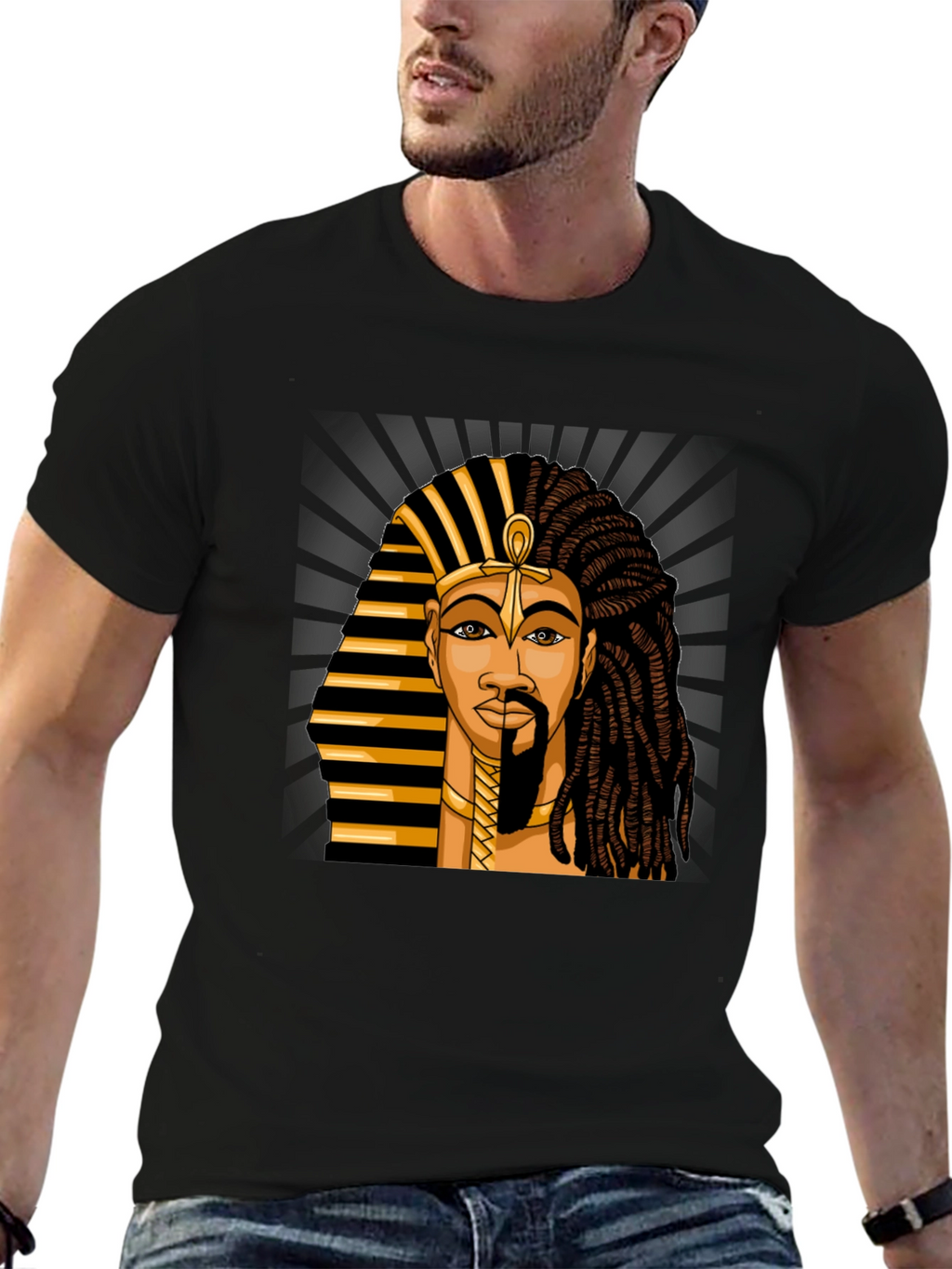 Egyptian Pharaoh Graphic Print T-Shirt
