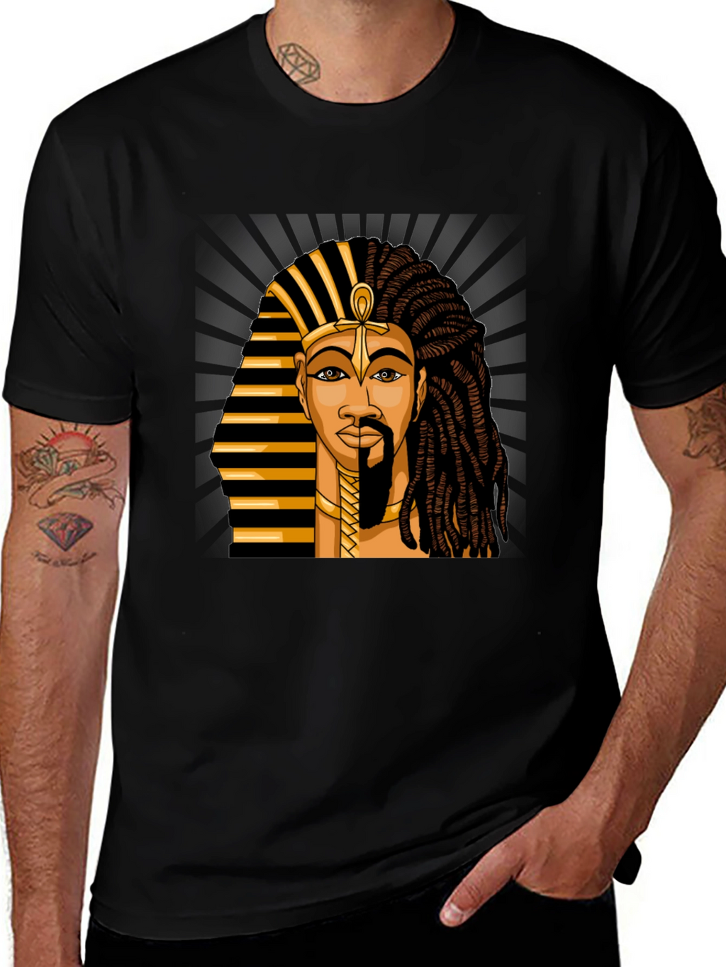 Egyptian Pharaoh Graphic Print T-Shirt