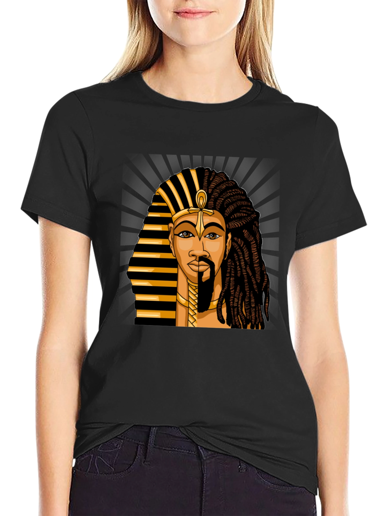 Egyptian Pharaoh Graphic Print T-Shirt