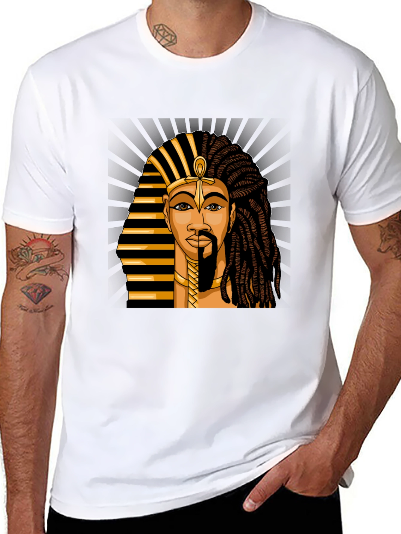 Egyptian Pharaoh Graphic Print T-Shirt