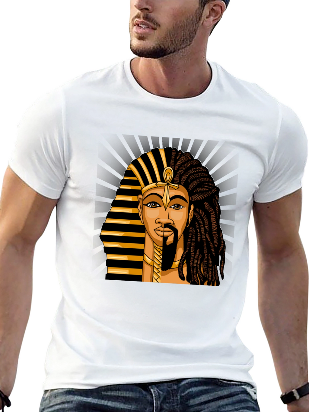 Egyptian Pharaoh Graphic Print T-Shirt