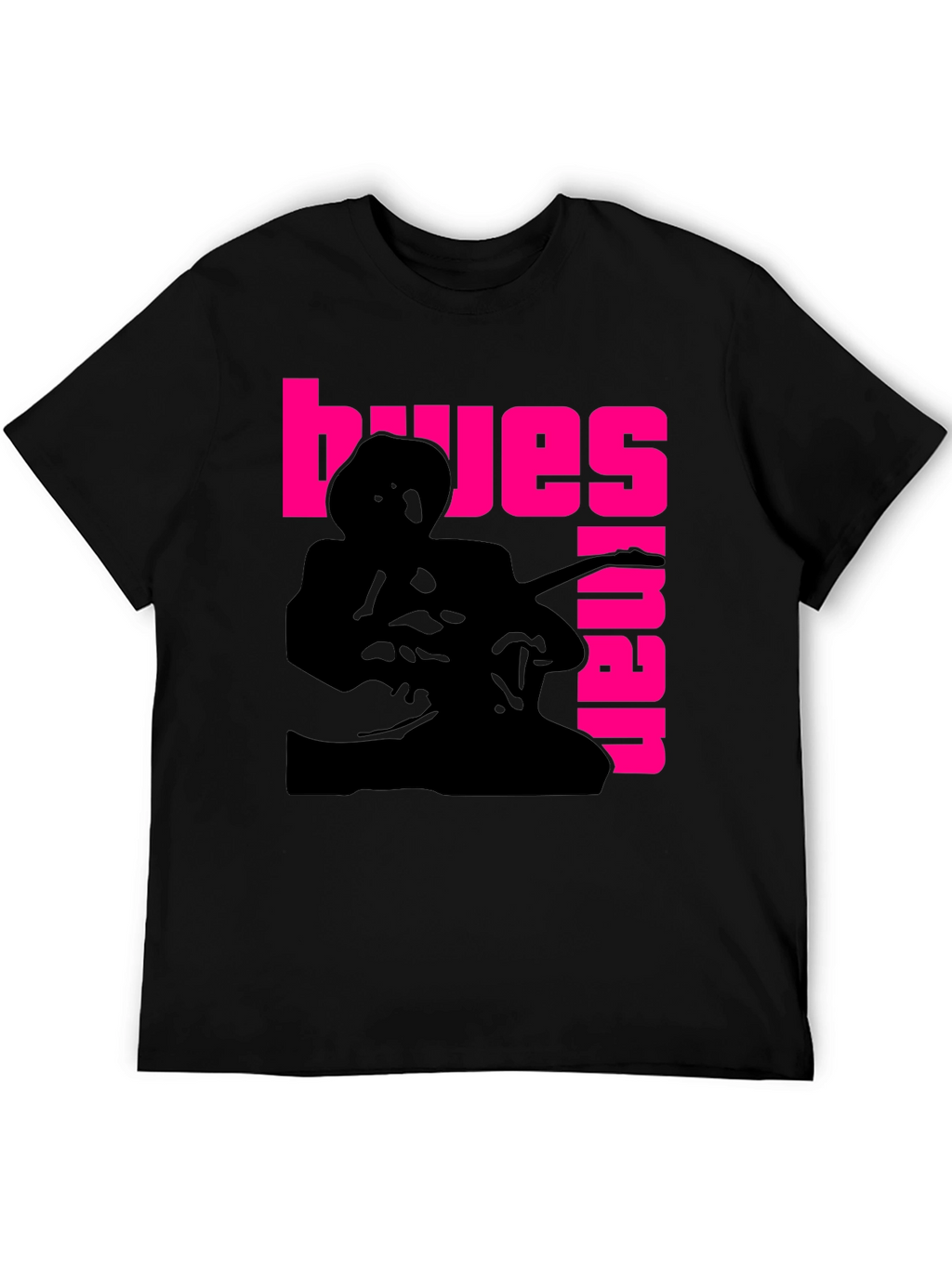 Blues Guitarist Graphic T-Shirt - Black