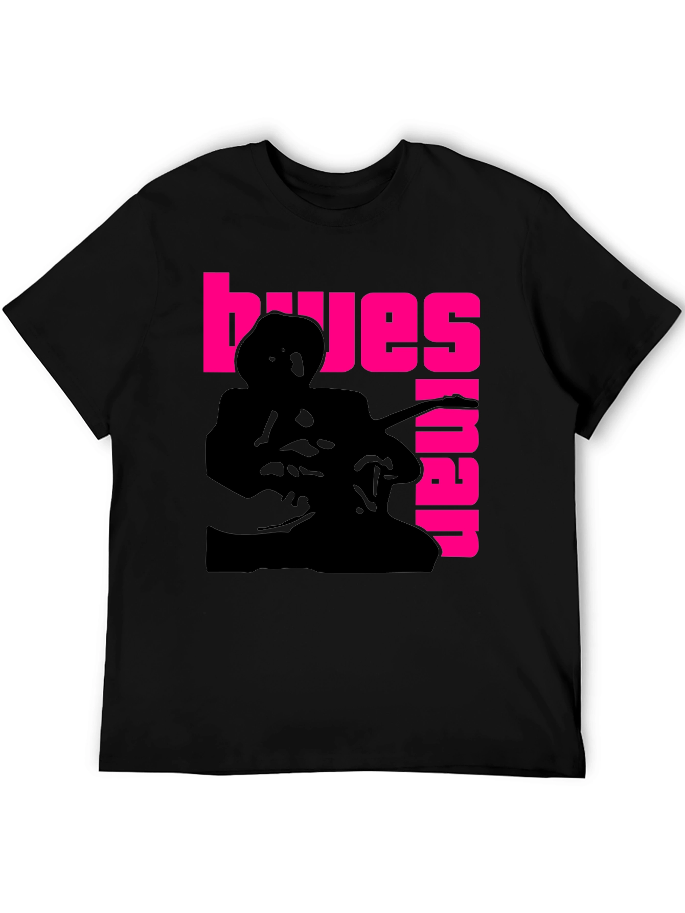 Blues Guitarist Graphic T-Shirt - Black