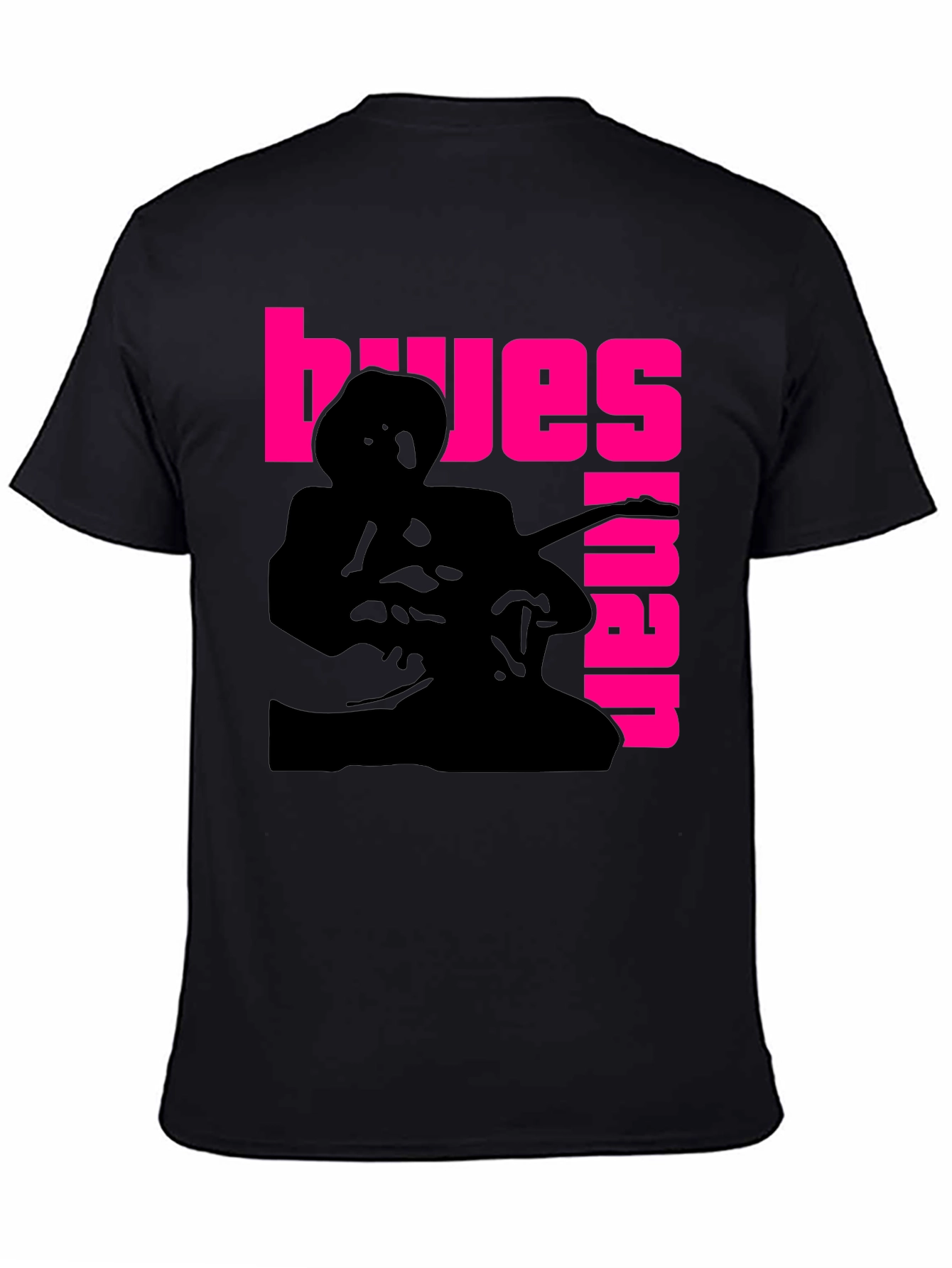 Blues Guitarist Graphic T-Shirt - Black