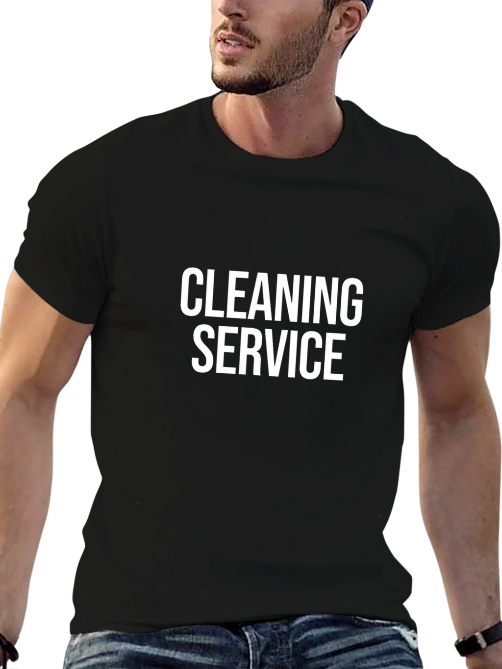 Cleaning Service T-Shirt - Bold Text Design