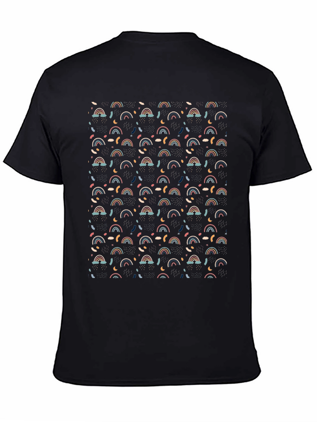 Rainbow Pattern Black T-Shirt