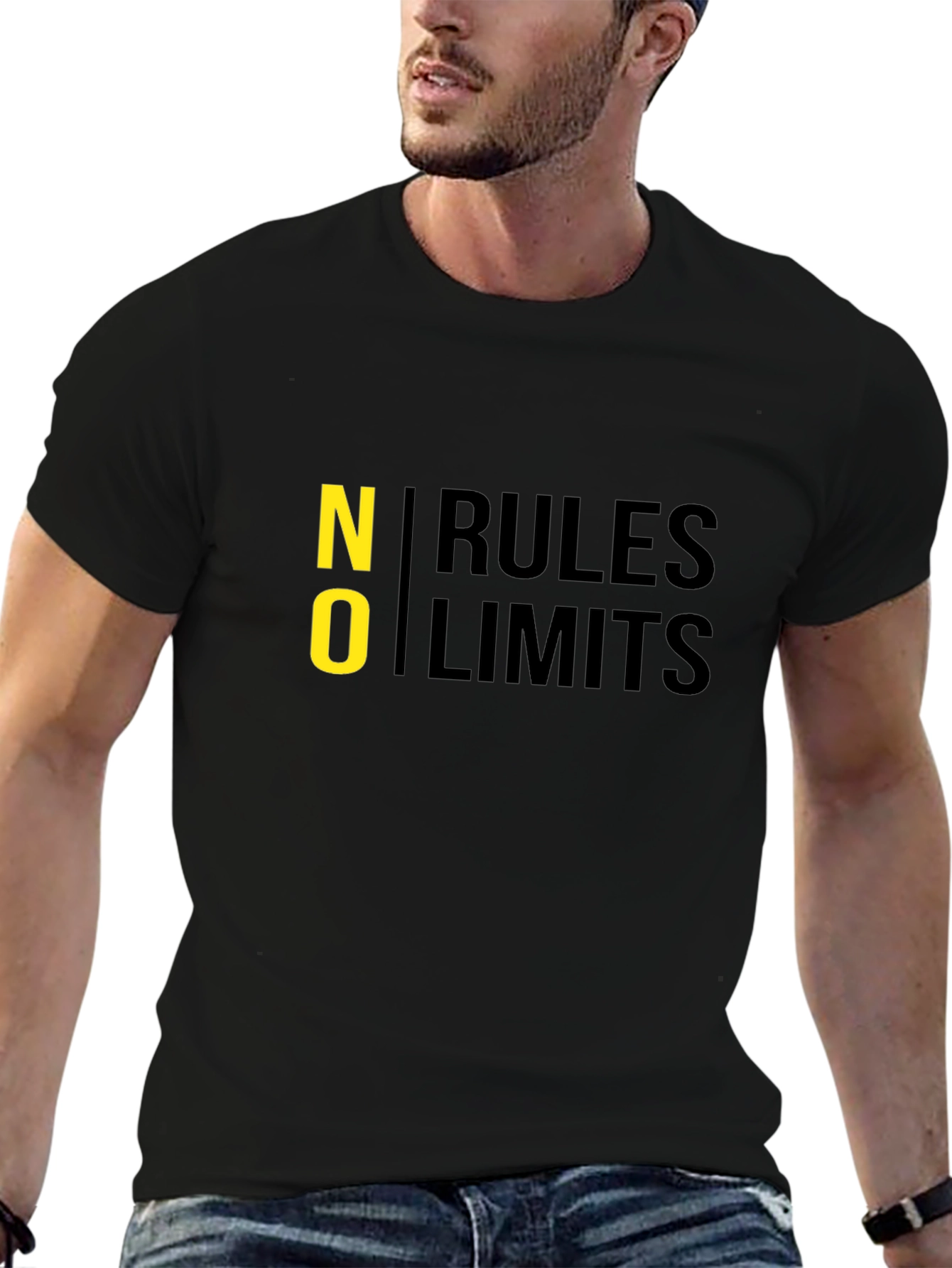 No Rules No Limits Black Graphic Tee