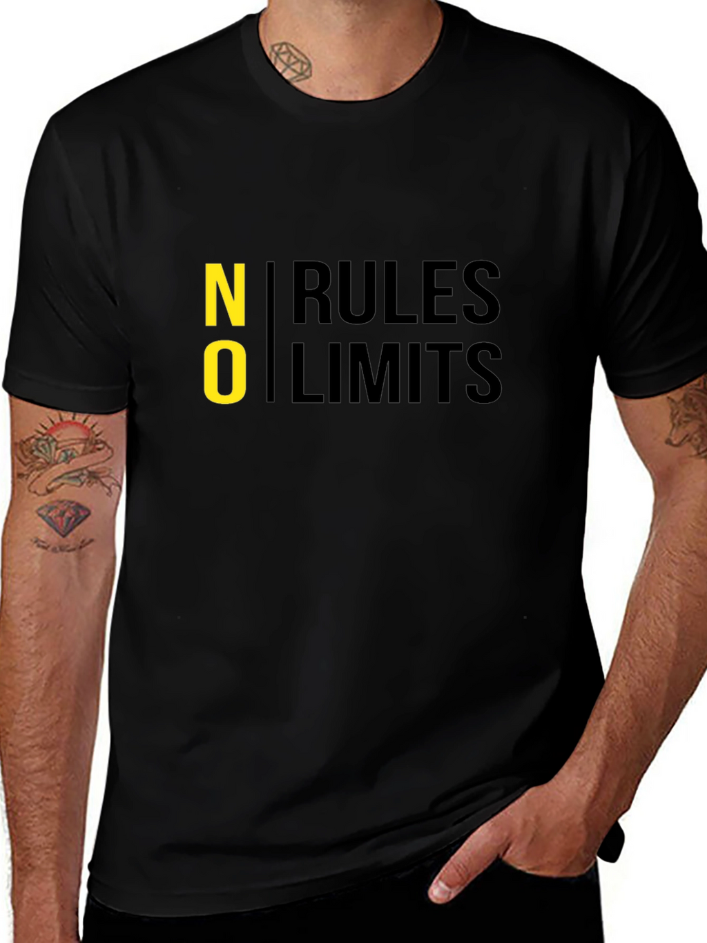 No Rules No Limits Black Graphic Tee