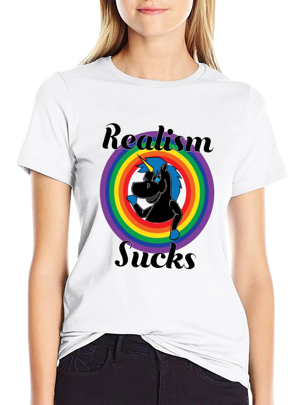Realism Sucks Unicorn Graphic Tee