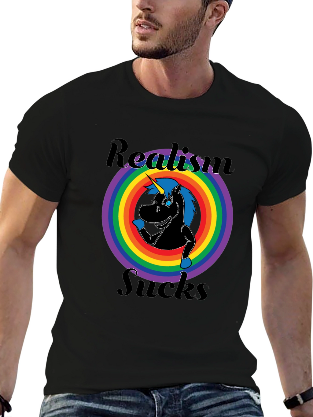 Realism Sucks Unicorn Graphic Tee