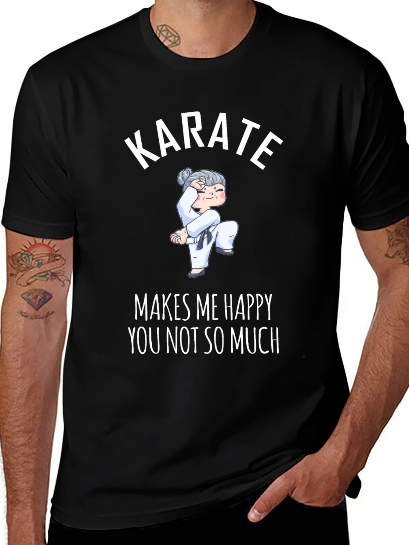 Karate Makes Me Happy Graphic T-Shirt