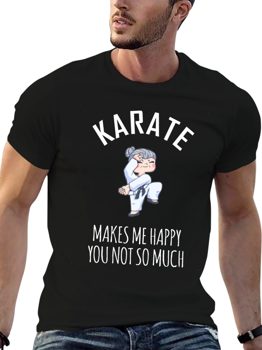 Karate Makes Me Happy Graphic T-Shirt