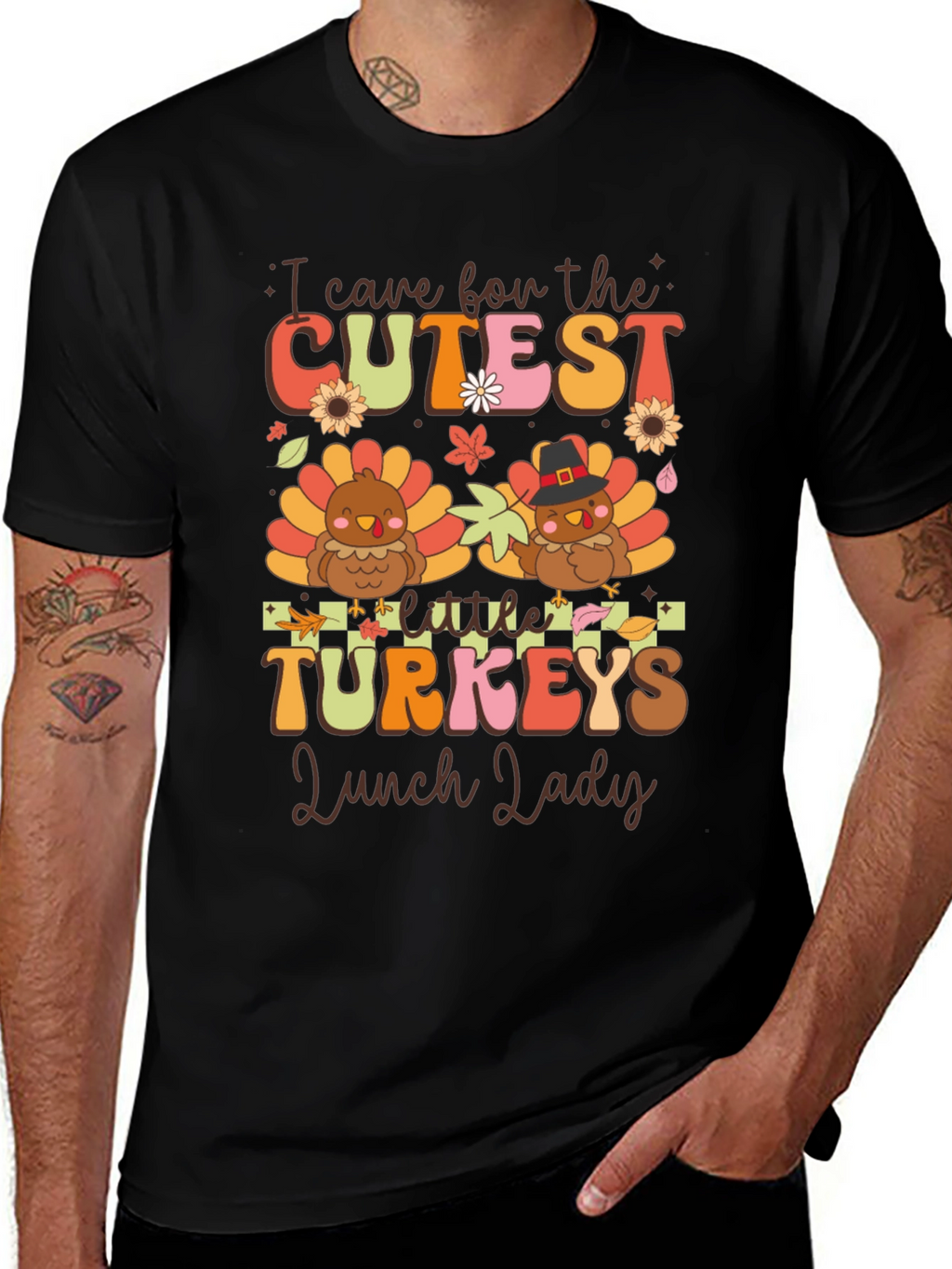 Cutest Little Turkeys Lunch Lady T-Shirt