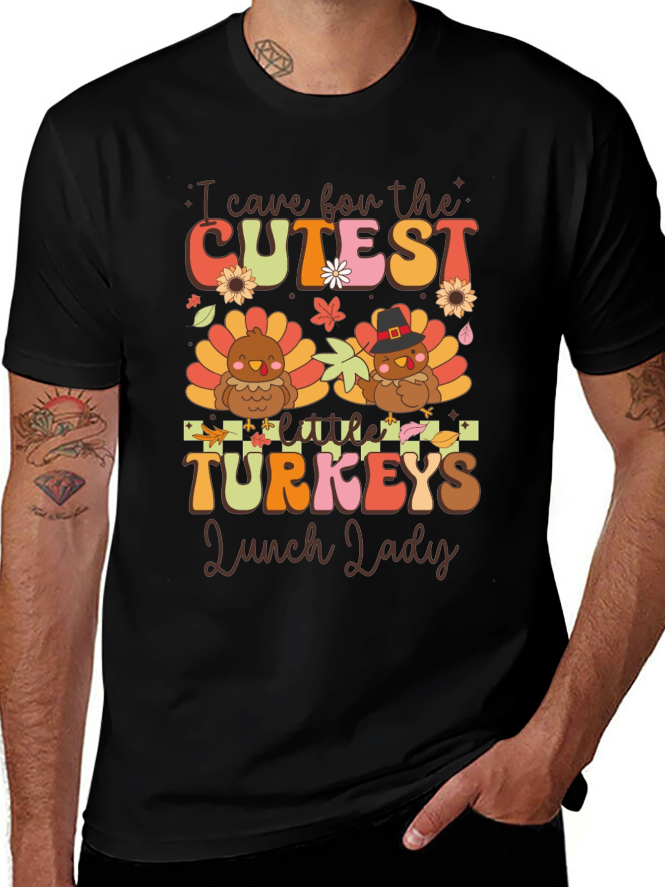 Cutest Little Turkeys Lunch Lady T-Shirt