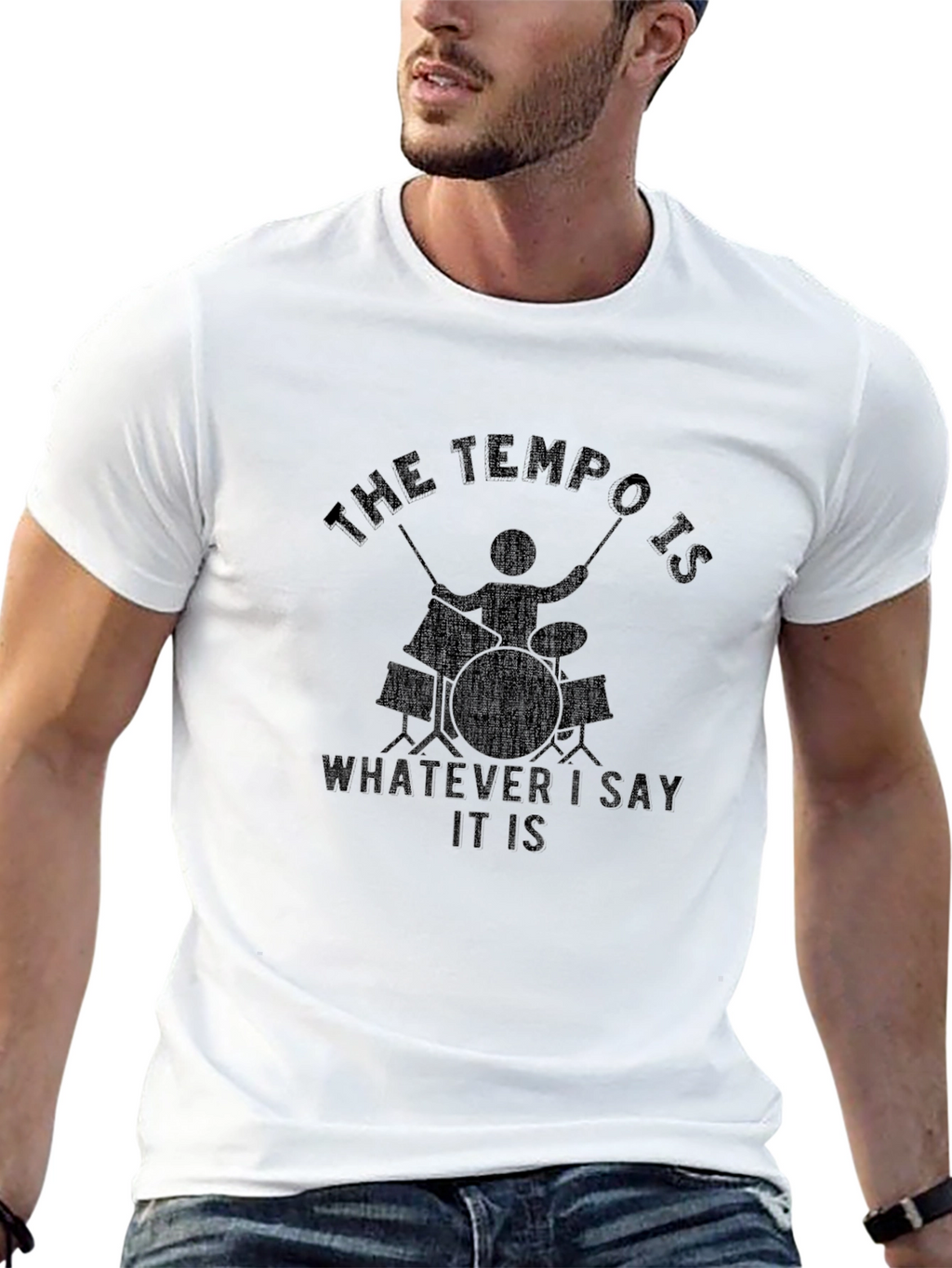 The Tempo Is Drummer Graphic Tee