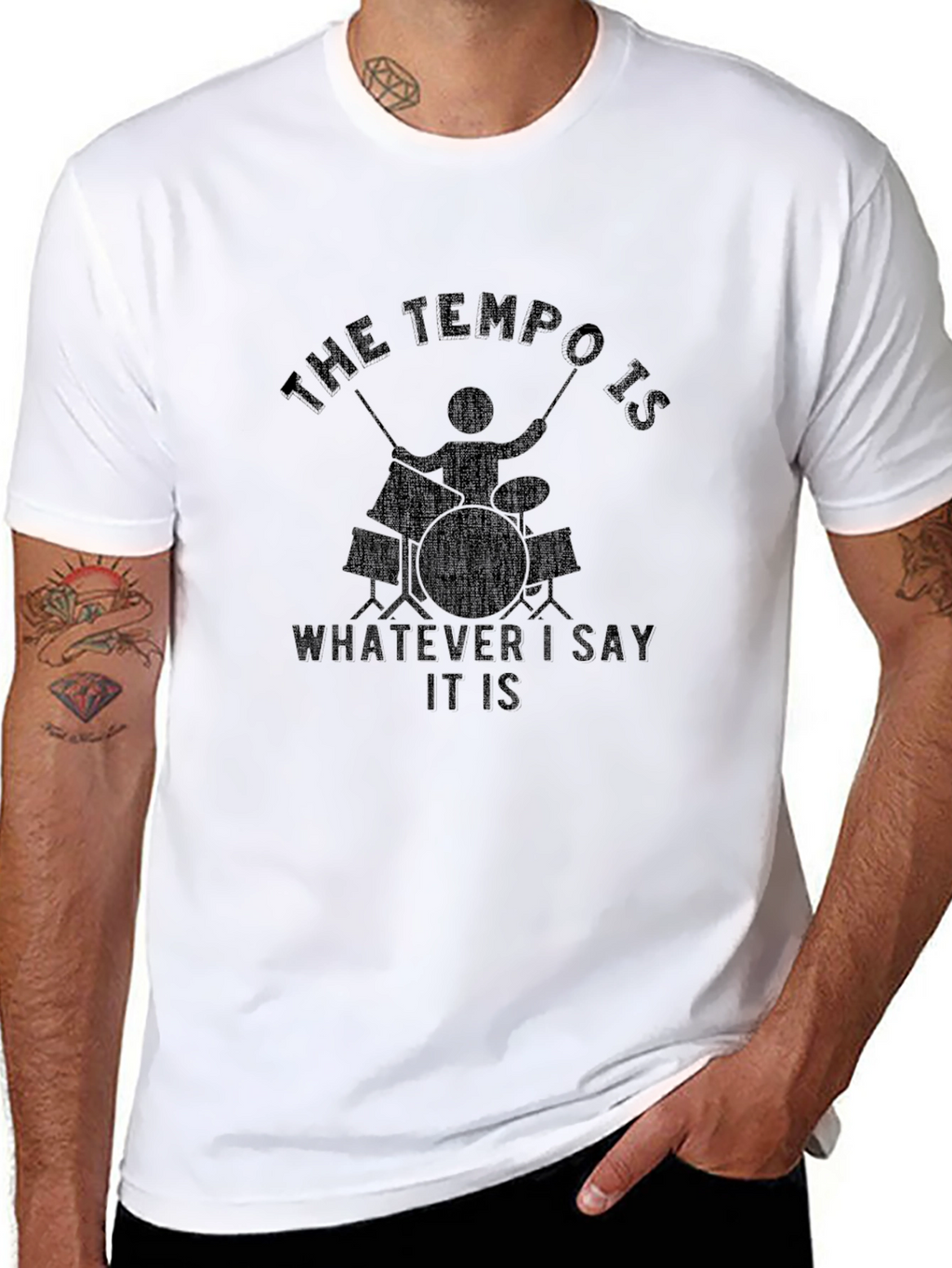 The Tempo Is Drummer Graphic Tee