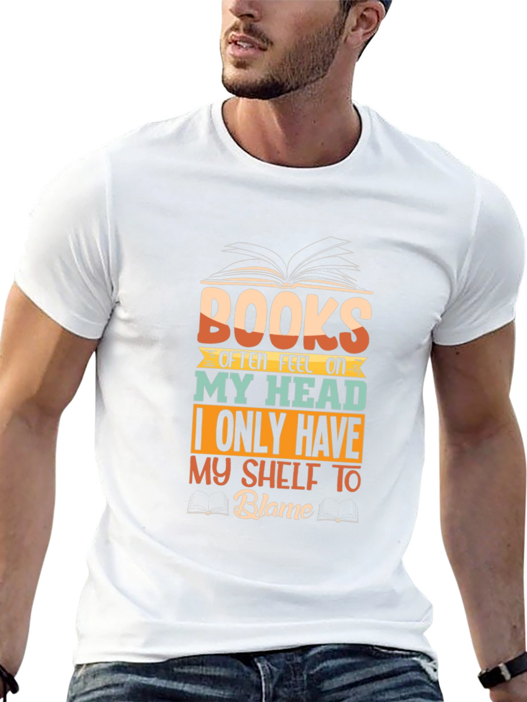 Books on My Head Funny Graphic T-Shirt