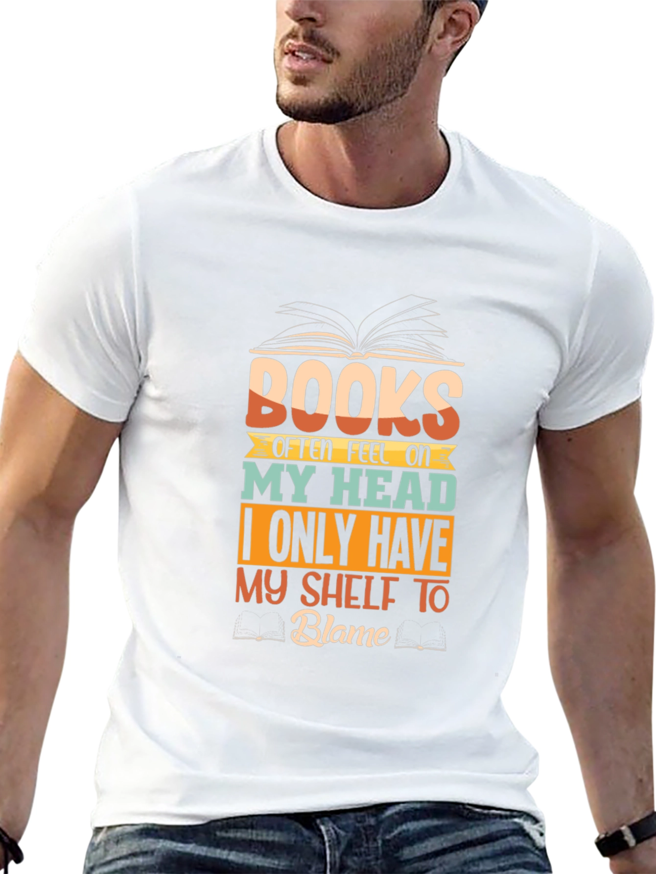 Books on My Head Funny Graphic T-Shirt