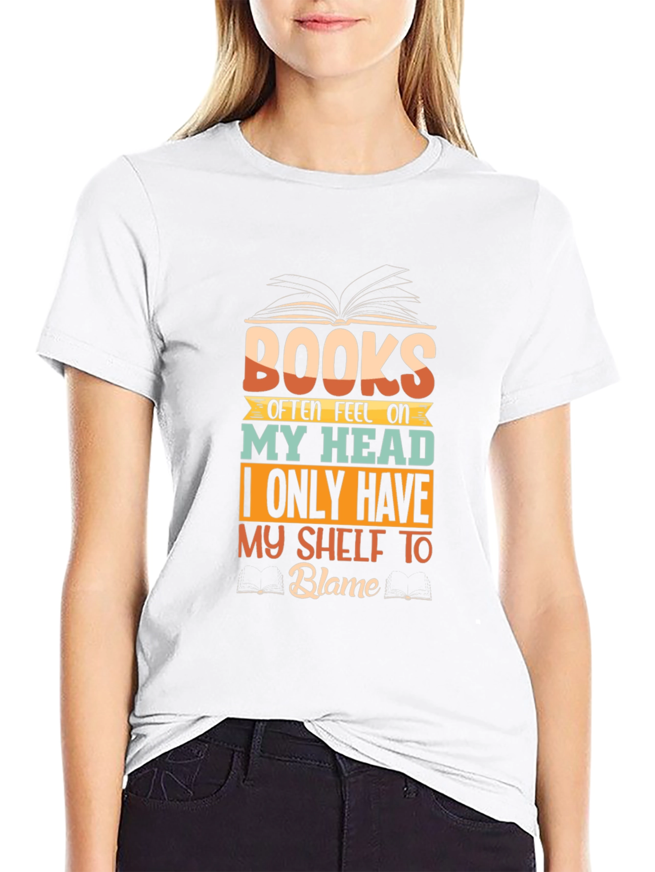 Books on My Head Funny Graphic T-Shirt