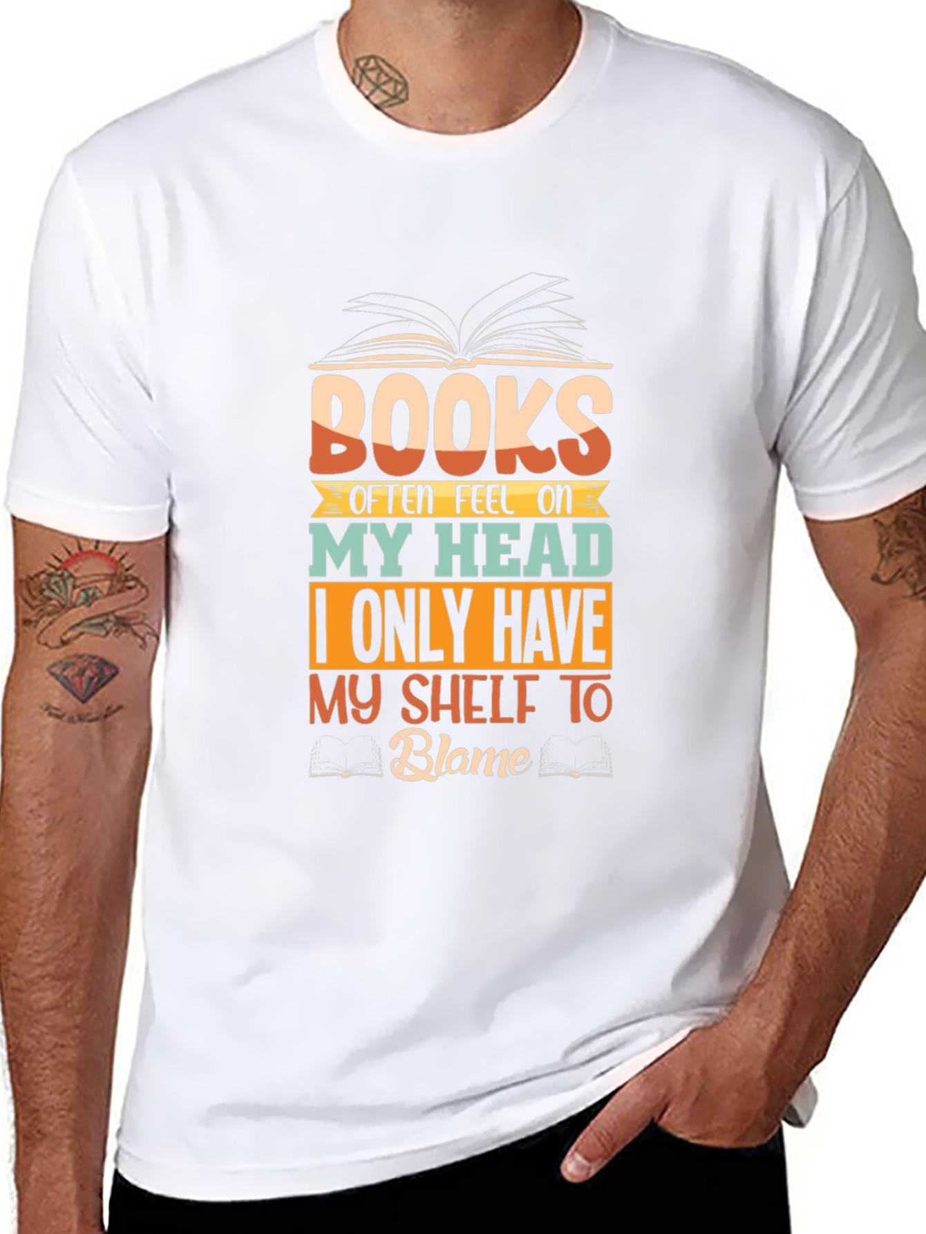 Books on My Head Funny Graphic T-Shirt