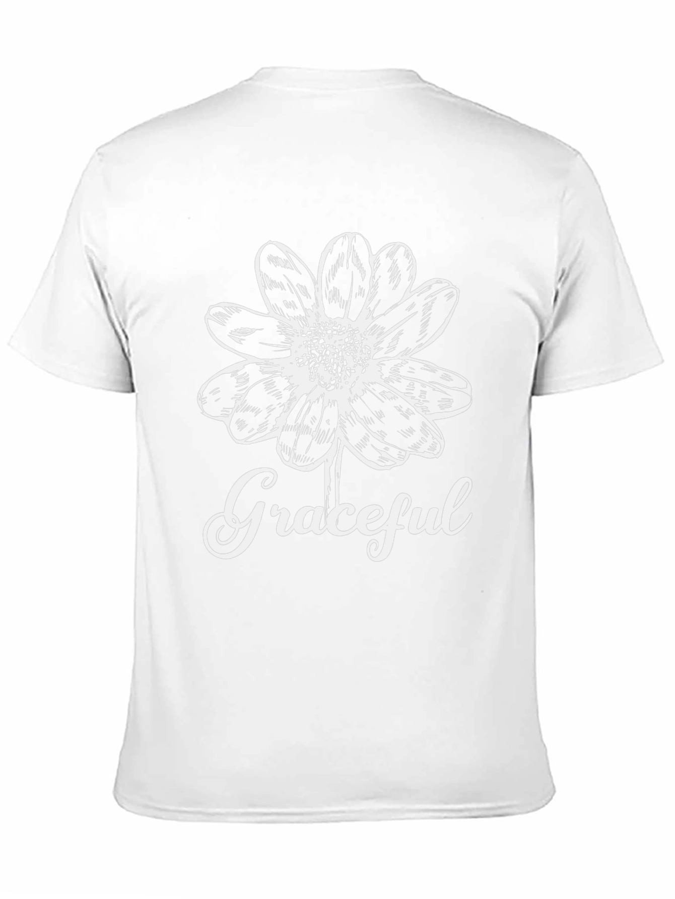 Graceful Flower Graphic Tee - Black